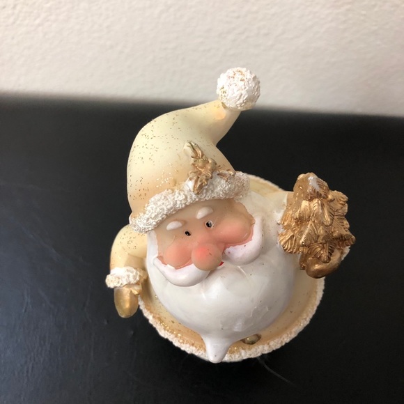 Bobble Santa Decoration With Glitter, Cream Color - Picture 2 of 8